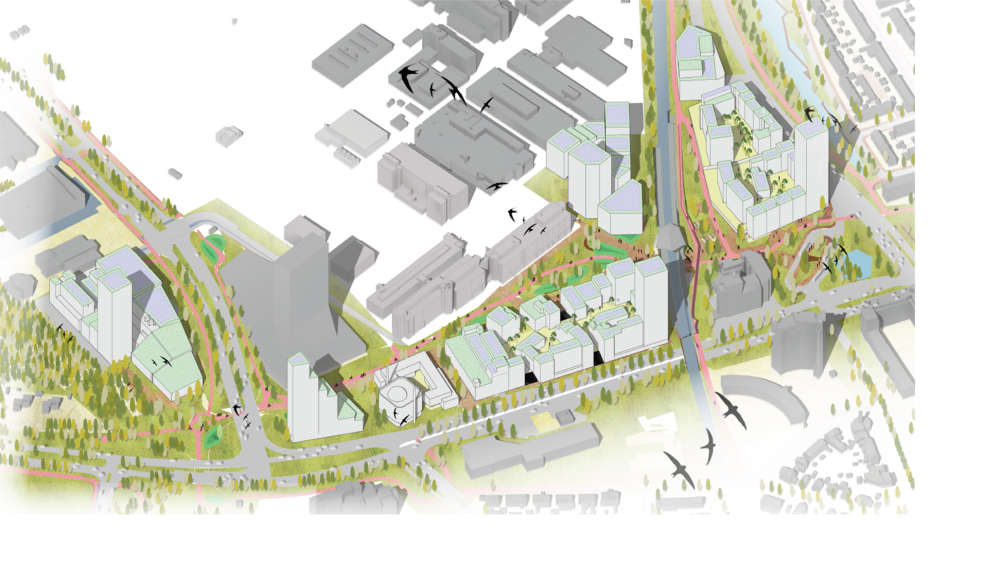 Herontwikkeling 1.050 woningen, sportcentrum en moskee en infrastructuur